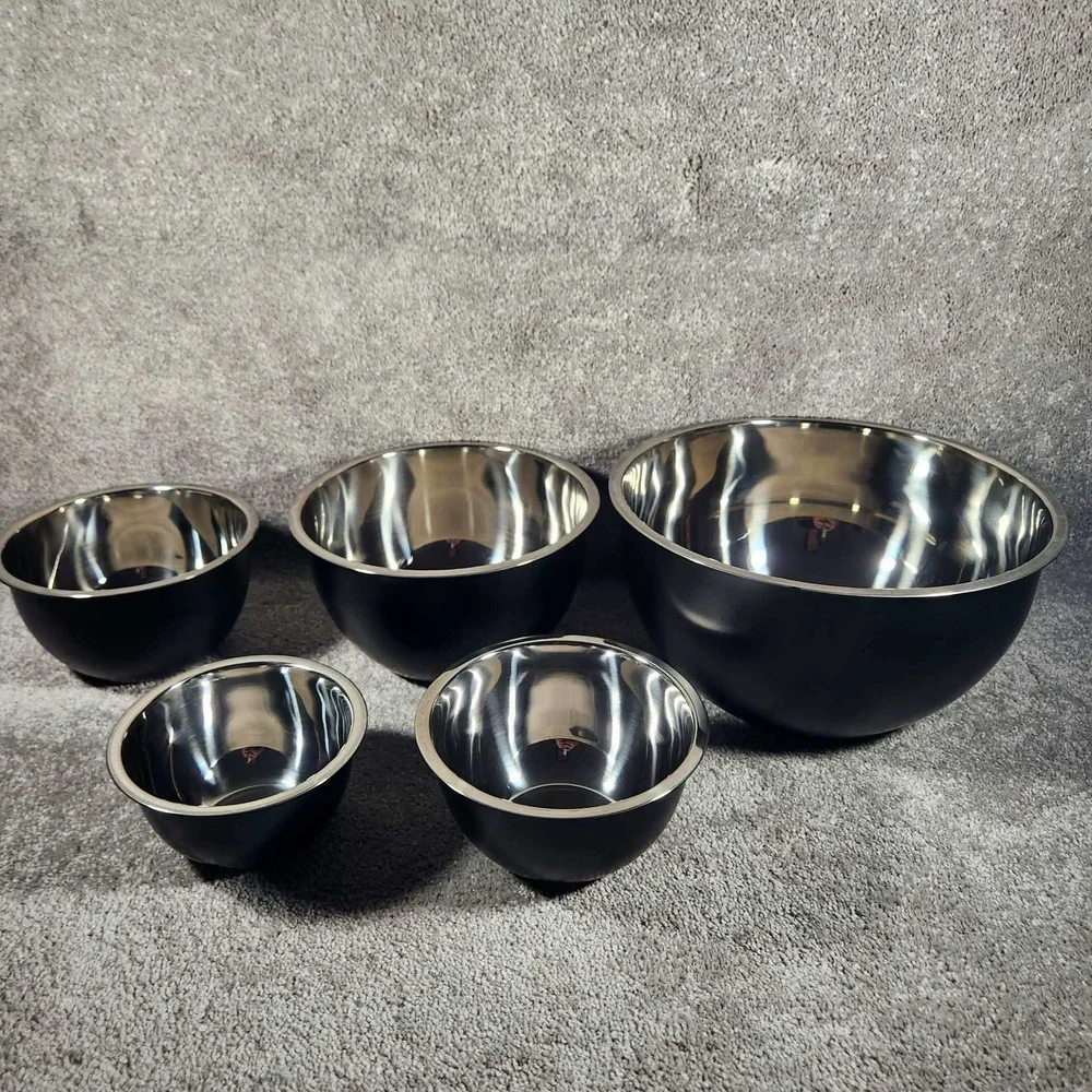 Lidla Mixing Bowl Set Stainless Steel 5 Piece with Lids Kitchen Prep‎